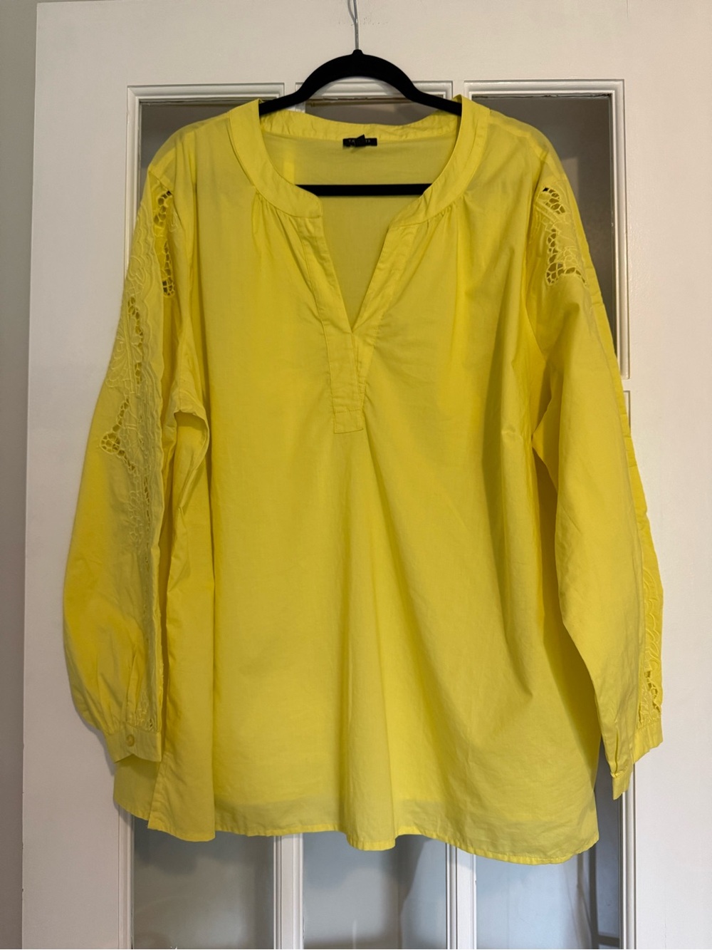 Talbots Bright Yellow Lace-Trim Tunic